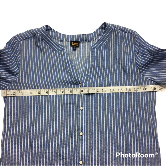 LEE STRIPED, RUFFLED BLOUSE - Picture 8 of 14